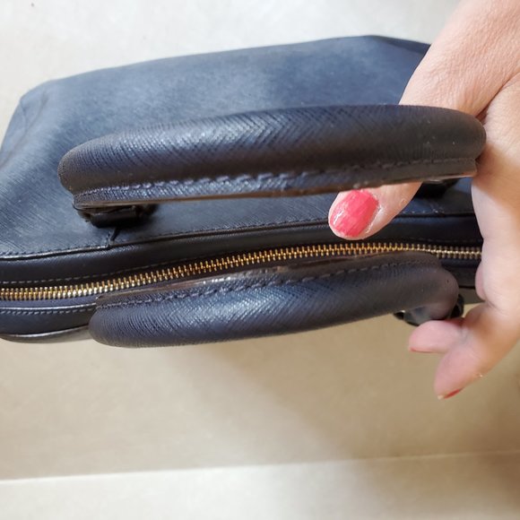 Michael Kors Navy Blue Leather Shoulder Bag Purse - Picture 5 of 16